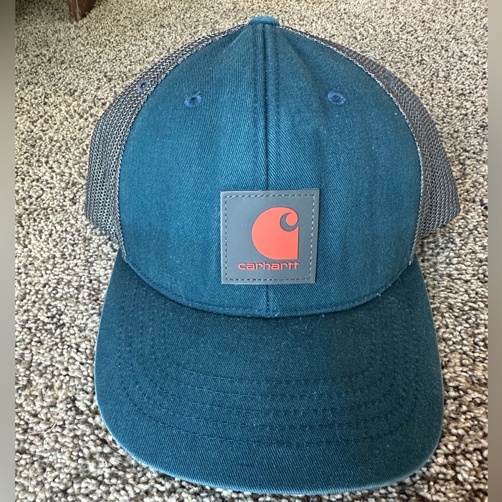 Carhartt Canvas Meshback Adjustable Snapback Trucker Cap Hat Dark Blue